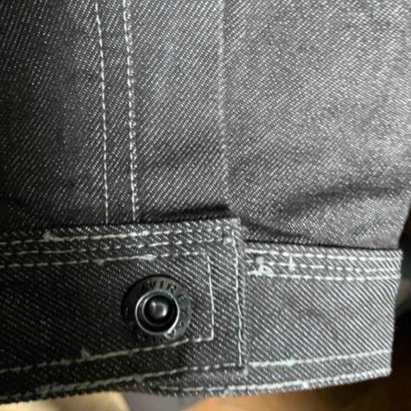 Mens Avirex USA Brown Denim Silver Button Down Jacket. Size 3X  Pockets 3X NWT - Picture 10 of 14